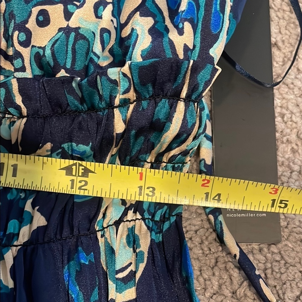 Nicole Miller Blue Paisley Floral Halter Midi Sundress | LARGE NWT - Picture 16 of 16
